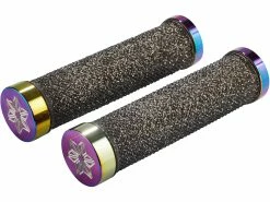 SUPACAZ Diamond Kush Grips Black Oil Slick DH Star Ringz